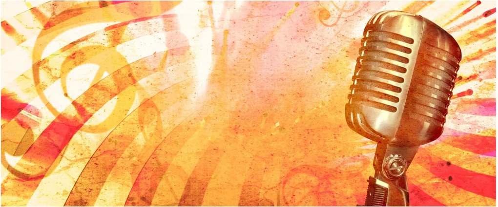 Kép - Retro mikrofon (120x50 cm)