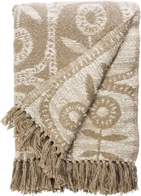 Meris pléd pamutból, taupe, Madam Stoltz