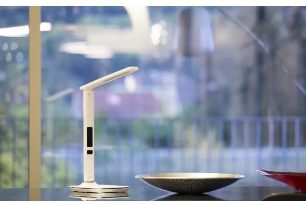 Immax 08934L - LED Asztali lámpa kijelzővel KINGFISHER LED/9W/230V fehér