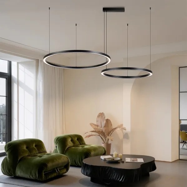 Brilagi - LED fényerőszabályozható kábeles csillár PORTOFINO LED/98W/230V fekete + távirányítóval