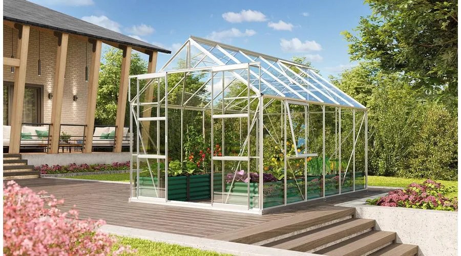 üvegház VITAVIA URANUS 9900 tiszta üveg 3 mm ezüst színű LG1037