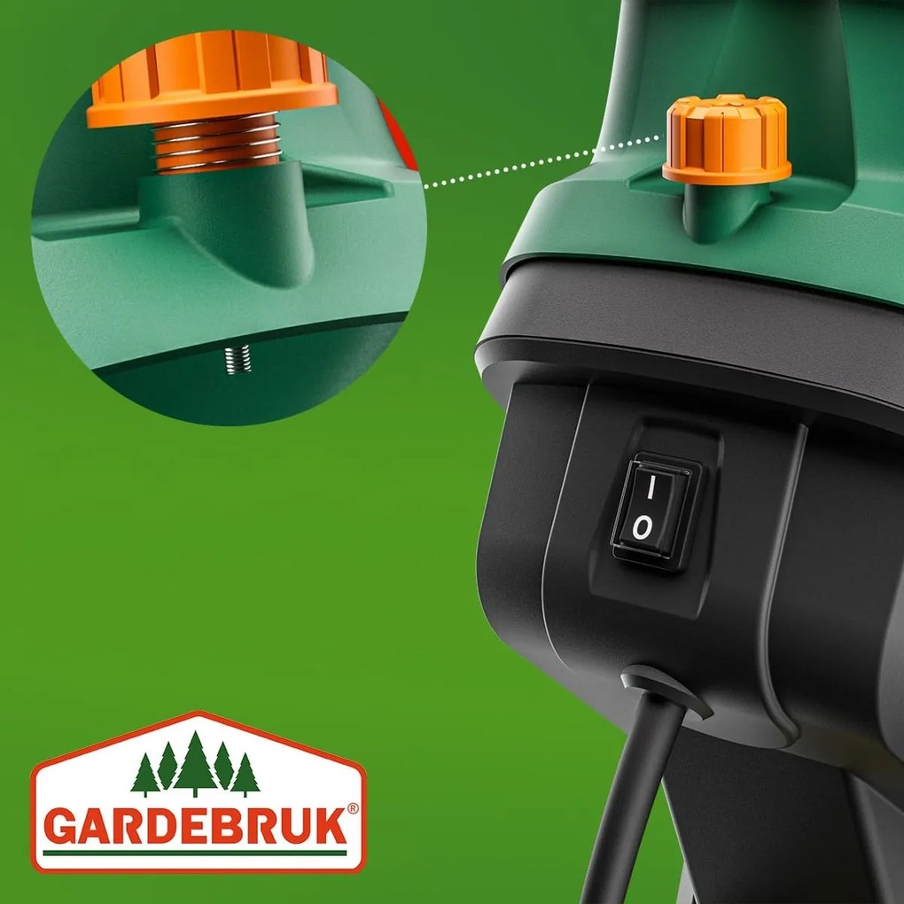 VAVRO kerti ágvágó, 2400W, 50l, fekete/zöld Gardebruk