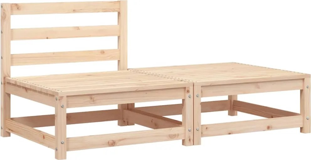 vidaXL tömör fenyőfa karfa nélküli kerti kanapé lábzsámollyal