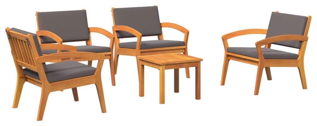 Bisztró készlet 3 pcs Barna 45 x 45 x 38 cm Tömör akácfa