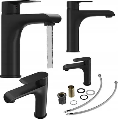 Mosdó csaptelep fekete egykaros magas fürdőszoba csaptelep Vito