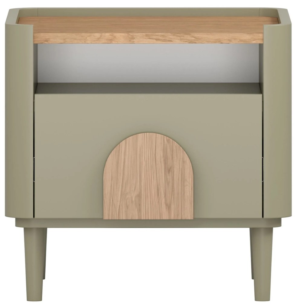 Amilio éjjeliszekrény 50 cm - eukaliptusz / baltic tölgy / natúr tölgy fogantyú