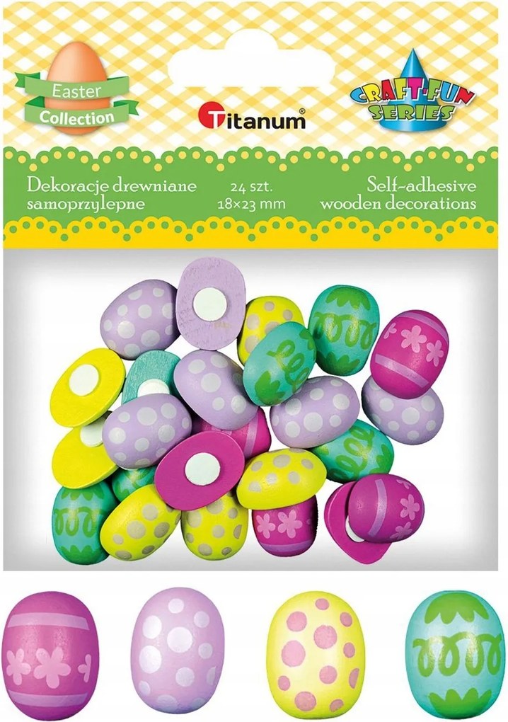 Fa húsvéti tojás dekoráció 24 db 18x23 mm Titanum