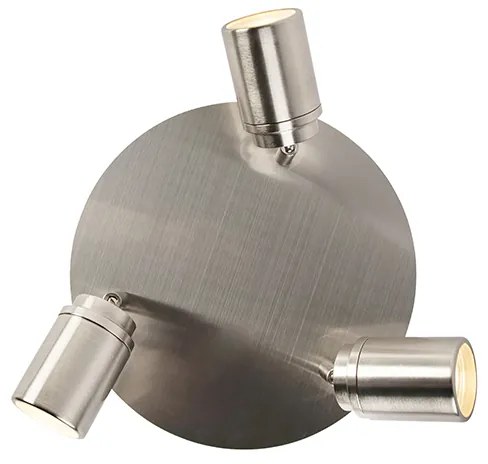 Modern fürdőszoba spotlámpa acél 3-lámpás IP44 - Ducha