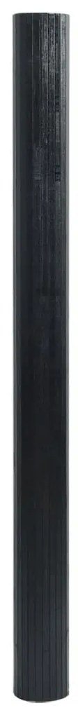 négyszögletű fekete bambusz szőnyeg 100 x 300 cm