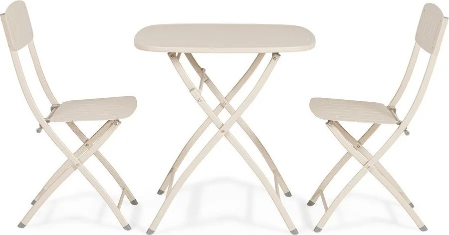 Bézs acél kétszemélyes kerti étkezőgarnitúra Yvonne – Bizzotto