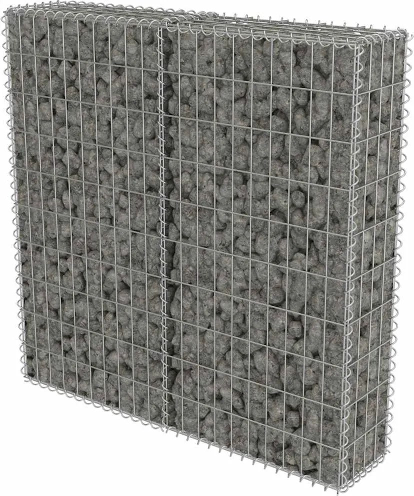 vidaXL horganyzott acél gabion fal felső zárással 100 x 20 x 100 cm