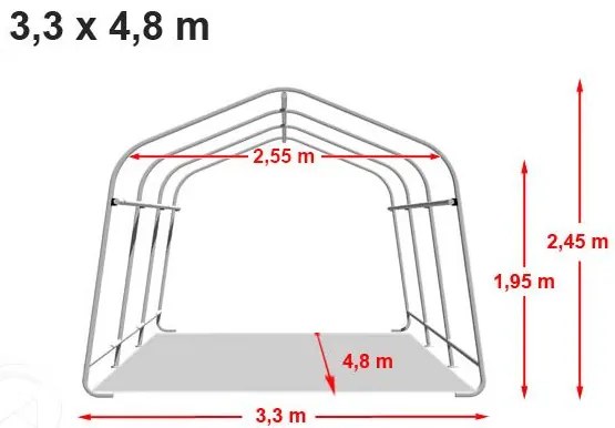 Autó garázs 3,3x4,7m Sötétzöld