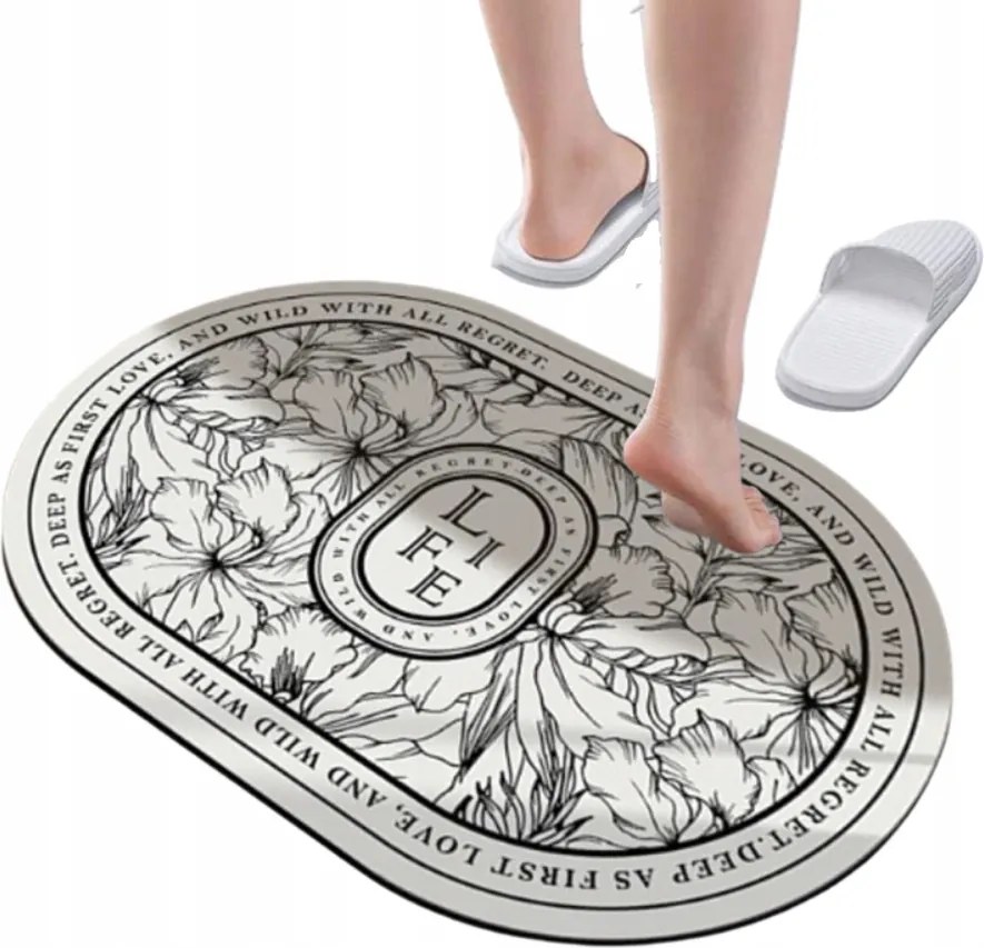 Csúszásgátló Szőnyeg Ovális Lábtörlő 60x90 Gyorsan Száradó Szőnyeg