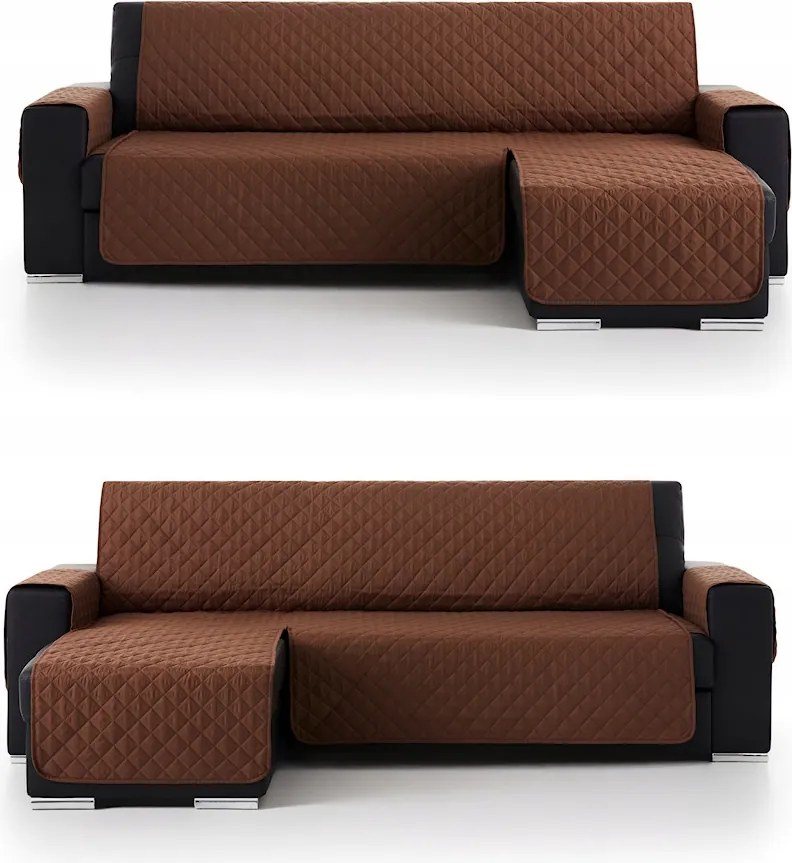 Kanapé ágytakaró sarokvédő 200 cm barna steppelt ágytakaró