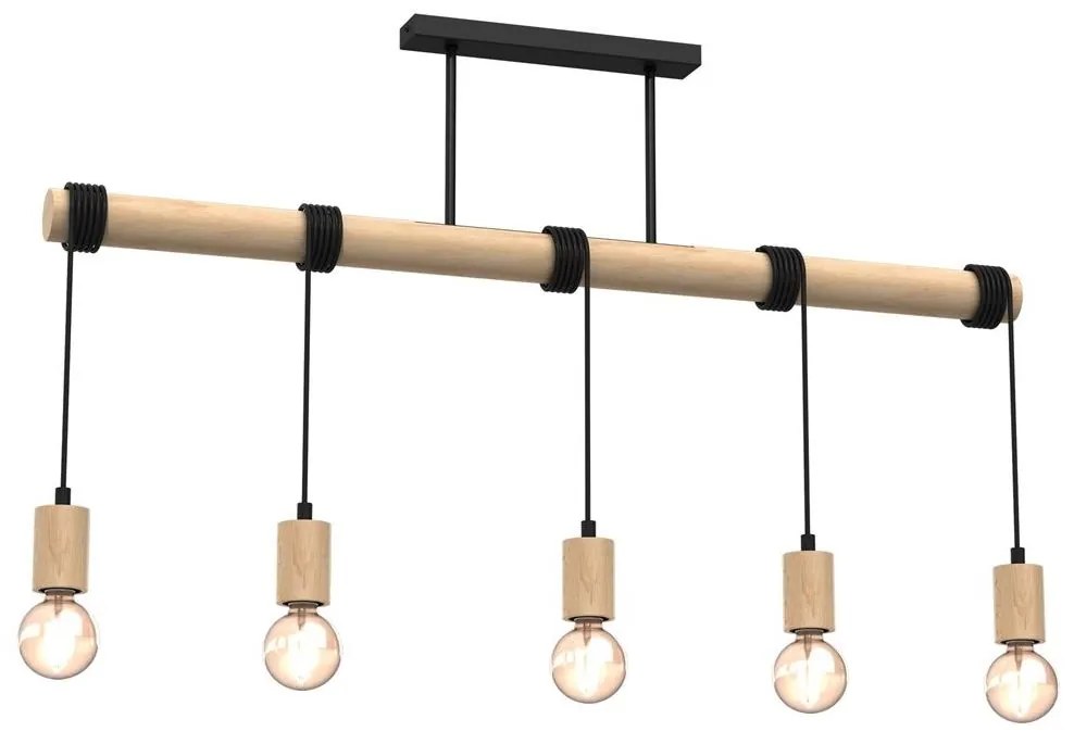 Felületre szerelhető csillár VIGA 5xE27/60W/230V fa