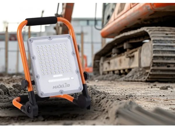 LED újratölthető reflektor állvánnyal LED/50W/3,2V 4500K 5000 mAh IP65 narancssárga