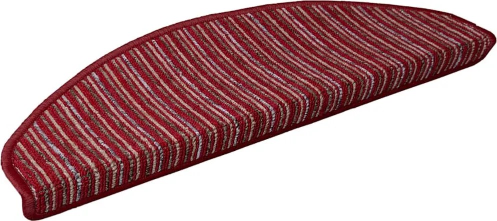 vidaXL Öntapadós lépcsőszőnyegek 15 pcs Piros 65 x 21 x 4 cm