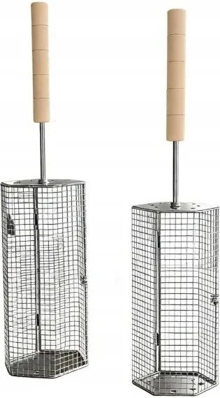 Rozsdamentes acél grillkosarak levehető fogantyúval 2 db