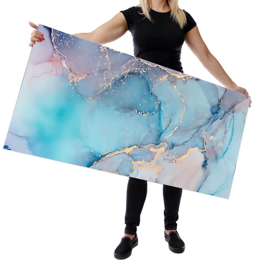 Wallplex konyhahátfal Light Blue Marble (Méret: 60x300)