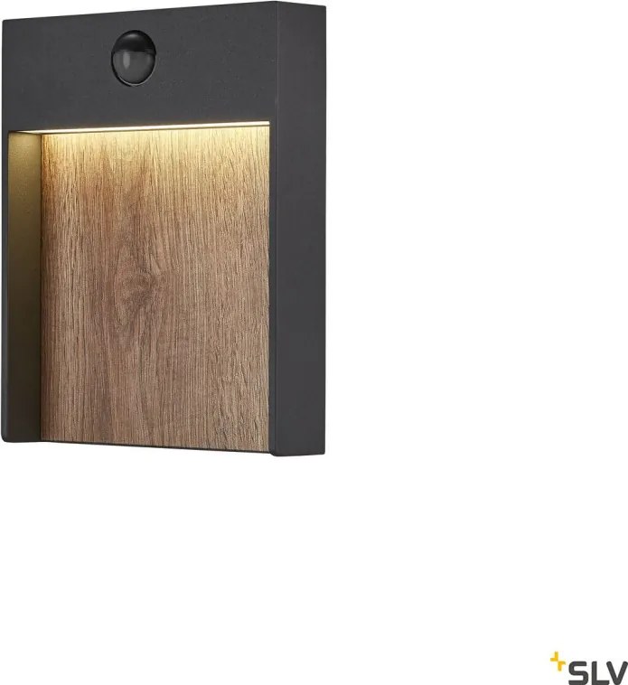 SLV 1002955 FLATT Modern Kültéri Fali Lámpa Antracit, Barna LED IP54
