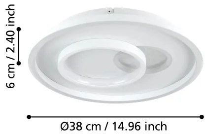 Eglo 901246 - LED Mennyezeti lámpa TIRIOLO 1xLED/14W/230V + 1xLED/8,5W fehér