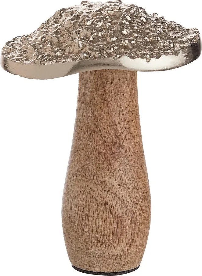 HARVEST SPLENDOR dekor gomba, fa / fém 11cm