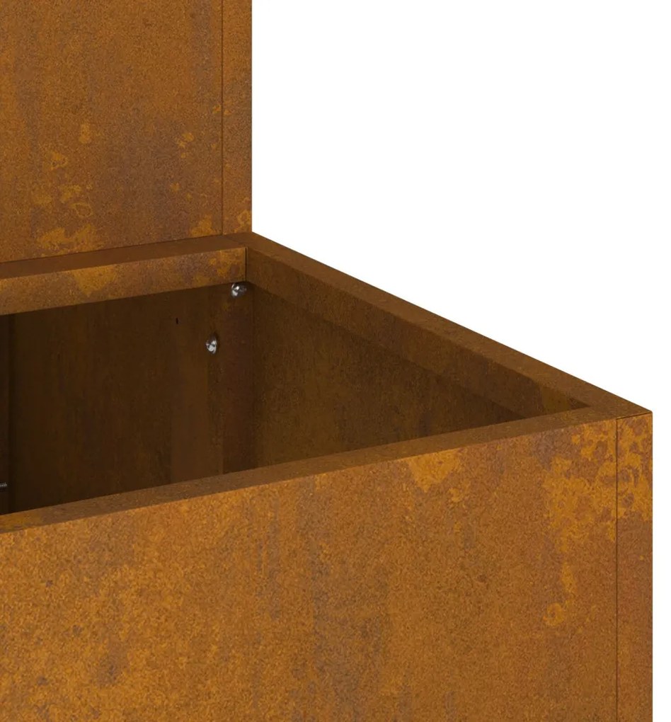 vidaXL Kerti cserép Rozsdás 100 x 60 x 45 cm Időjárásálló acél