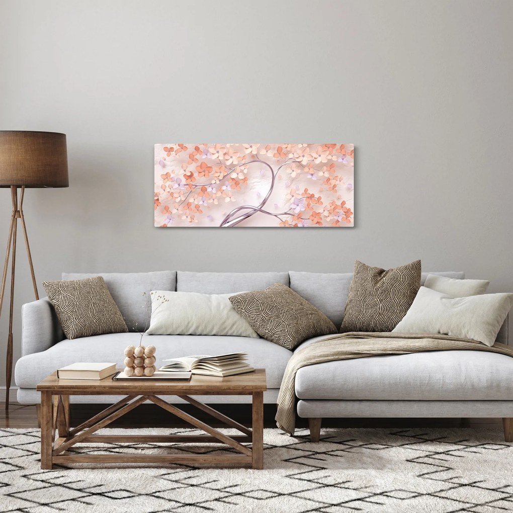 Koral virágok fája - absztrakt (120x50 cm)