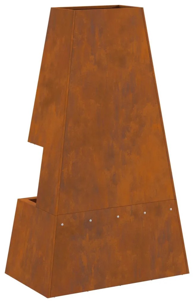 Tűzrakó Barna 60 x 35 x 100 cm időjárásálló acél