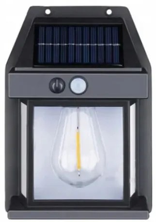 Napelemes kerti fali lámpa Solar Interaction YX-777 - fekete