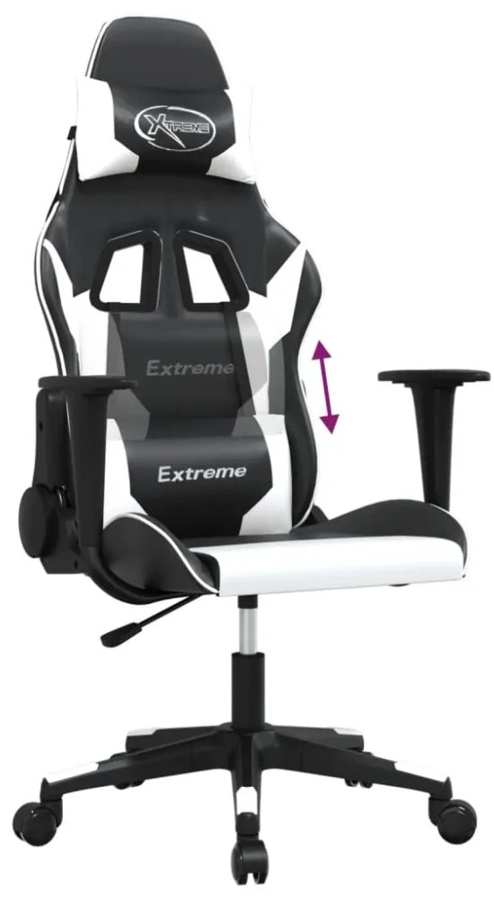 vidaXL fekete és fehér műbőr masszázsjátékszék