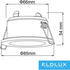 ELDLUX P39-B Kültéri Mennyezetbe Építhető Lámpa IP44