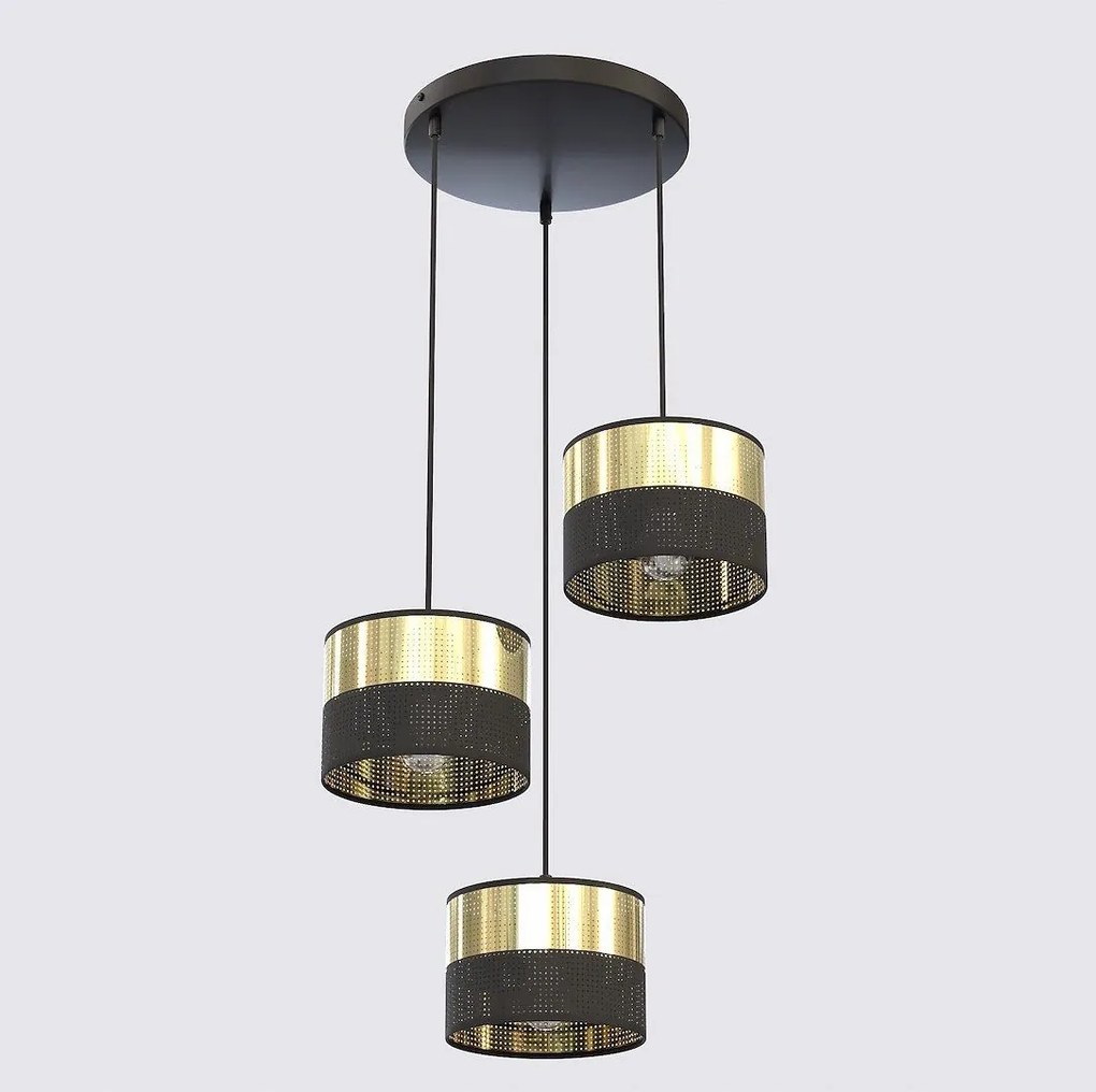 Emibig modern függeszték lux fekete arany emi1649/3prem