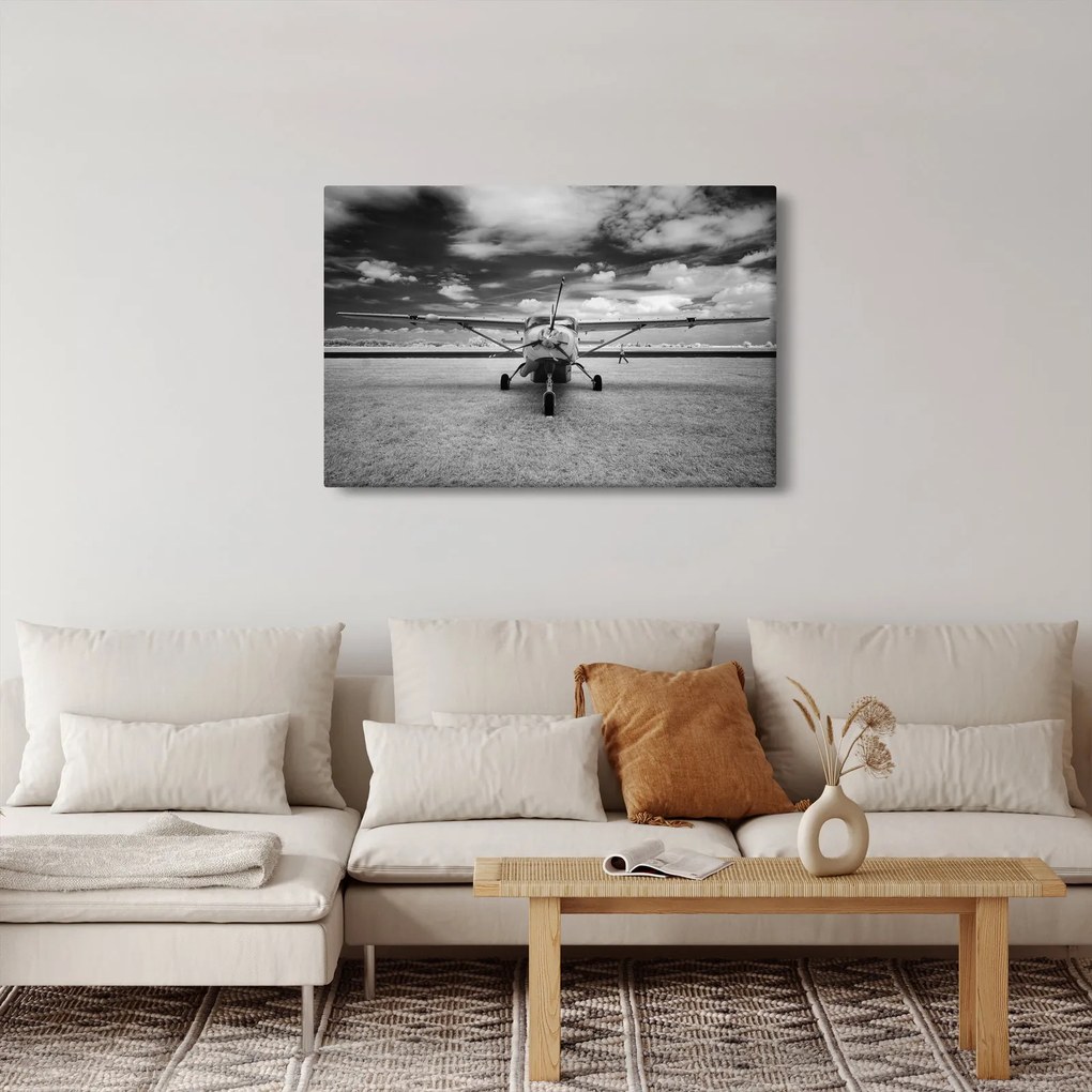 Kép - Repülőgép fekete-fehér (90x60 cm)