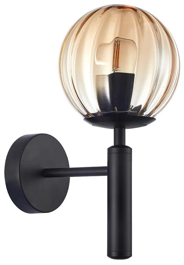 Italux RAVENA WL-2324-1 BK+AMB Fali lámpa 1x10W/E27 IP20