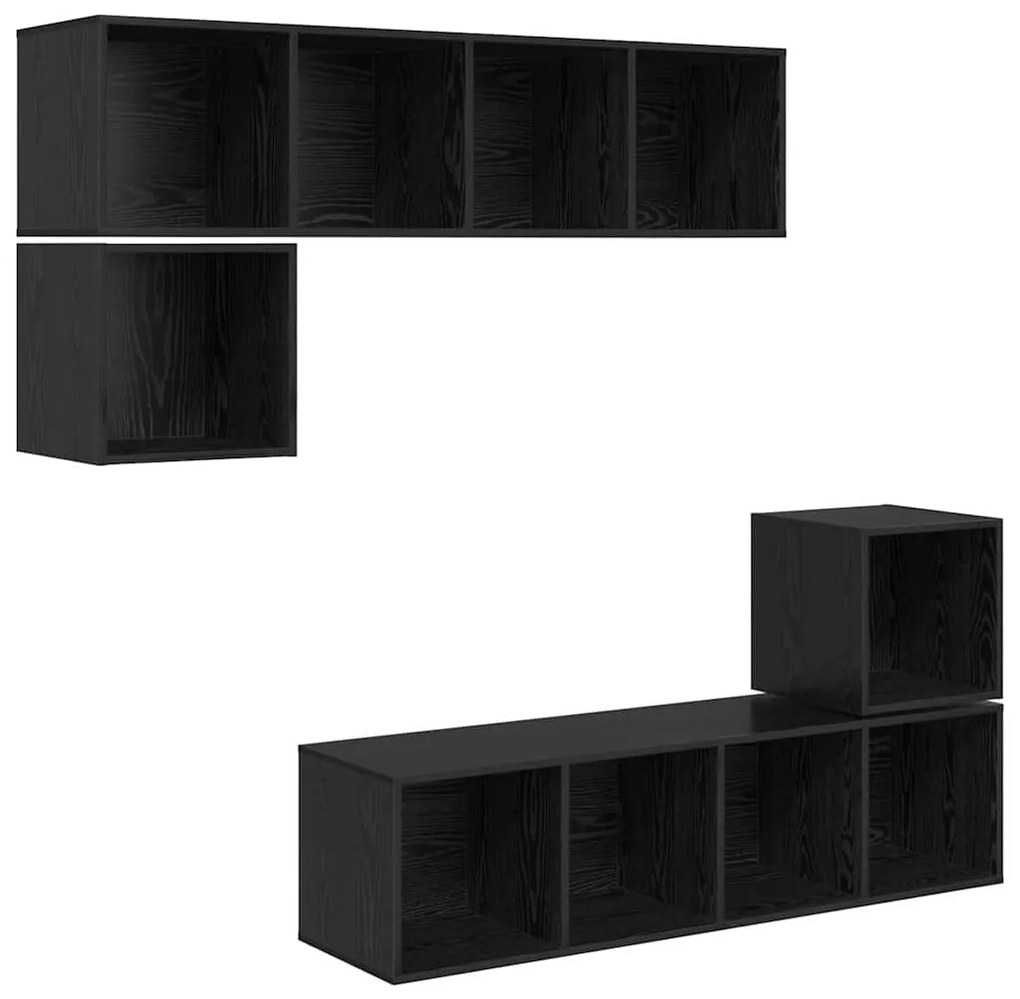 TV szekrény garnitúra 4 pcs Musta tammi 37 x 37 x 142.5 cm