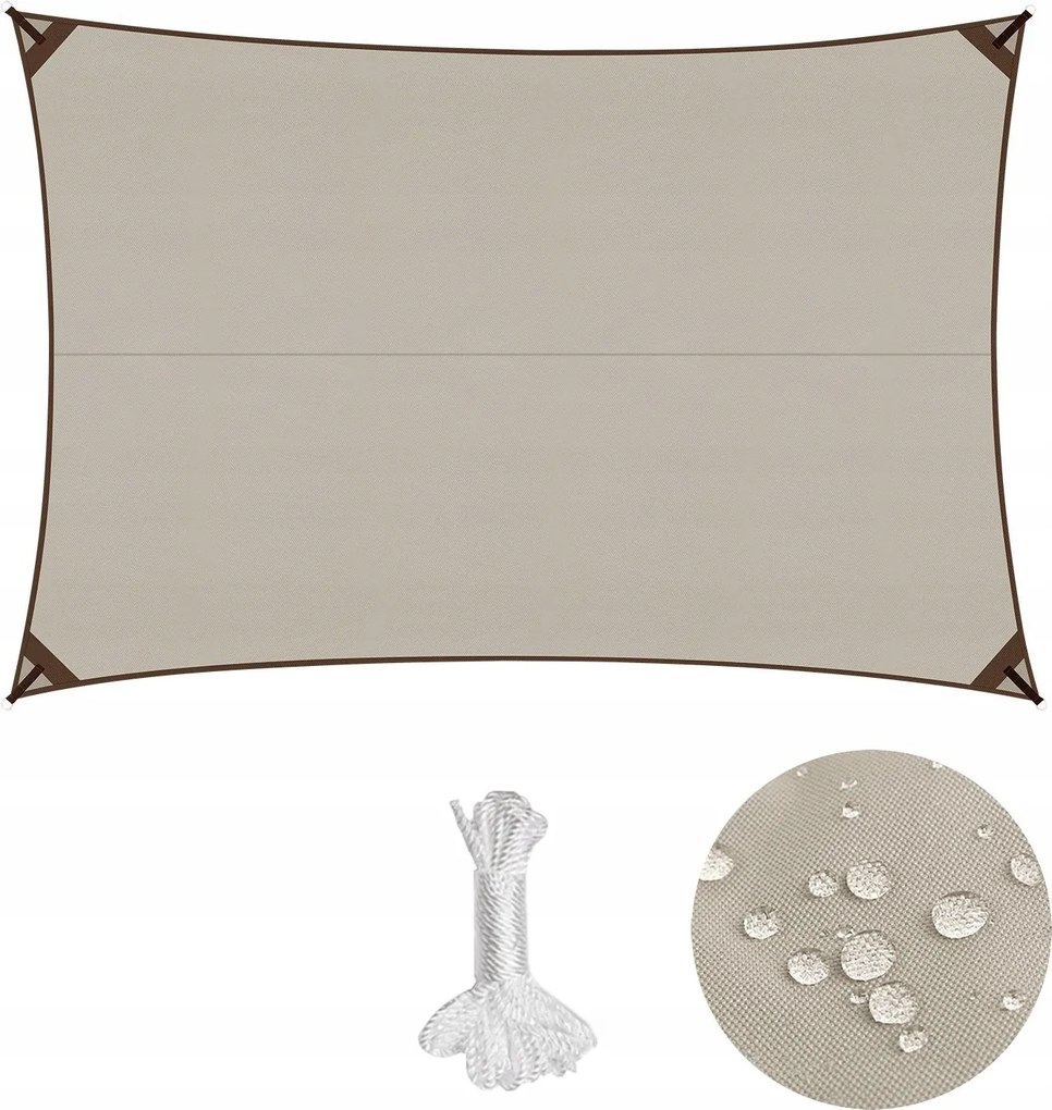 Kerti Napvitorla Napellenző Napellenző 200 x 300 CM Cappucino