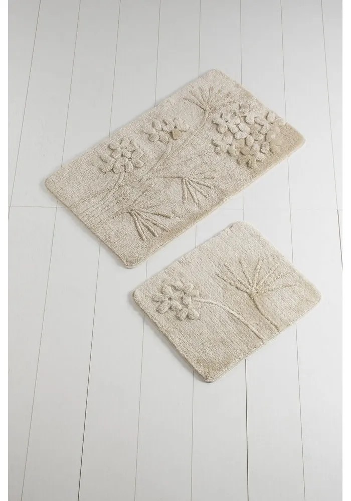 Bézs fürdőszobai kilépő szett 2 db-os 100x60 cm – Foutastic