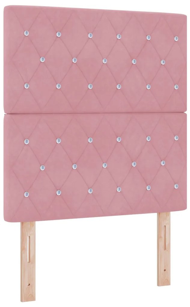Fejtámla Gyöngyözött Kárpitozott Rózsaszín 80 cm Bársony, Fejtámla Gyöngyözött Kárpitozott Rózsaszín 160 cm Bársony