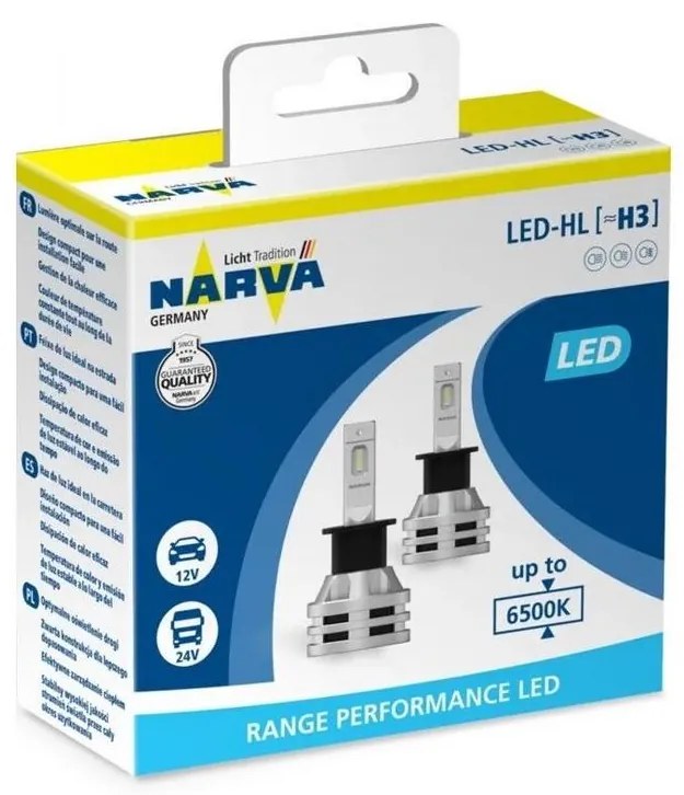 KÉSZLET 2x LED Autó izzó H3 PK22s/19W/12V 6500K - Narva 18058RPNVAX2