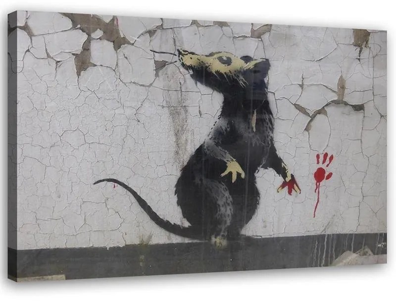 Gario Vászonkép Banksy patkány mancsa Méret: 100 x 70 cm