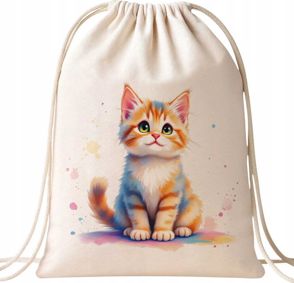 Pamut hátizsák Cica Kisállat Gyerekeknek Aranyos