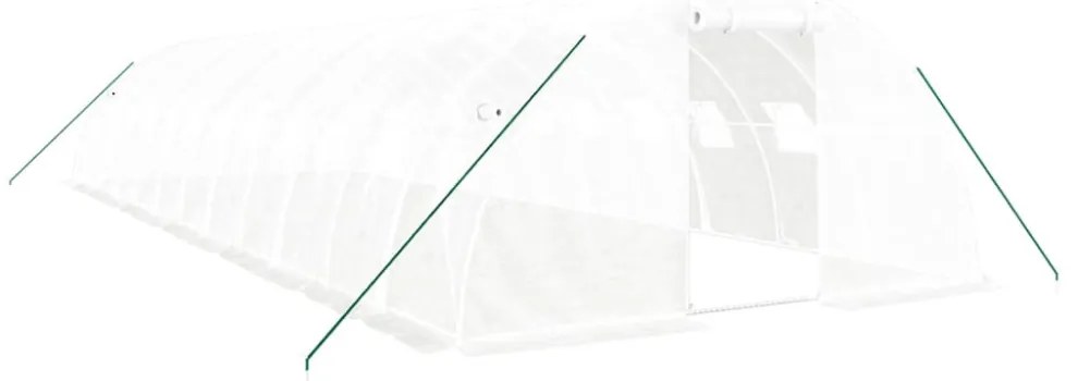 fehér acélvázas melegház 48 m² 12 x 4 x 2 m