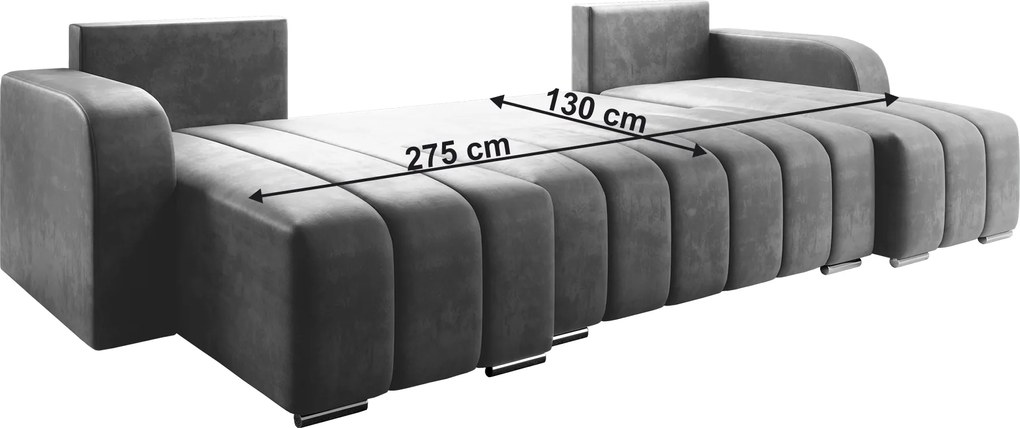 Univerzális ülőgarnitúra, szürke, PORIMA U