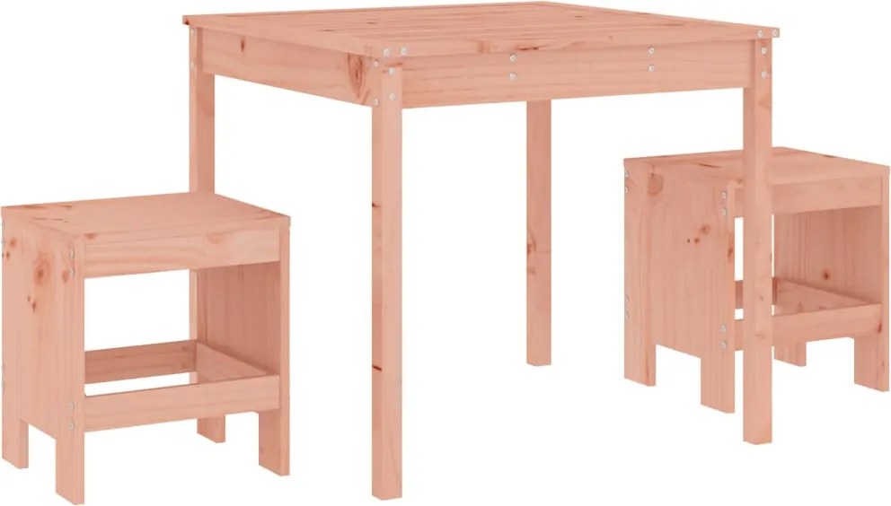 vidaXL 3 részes tömör duglászfenyő kerti bisztrószett