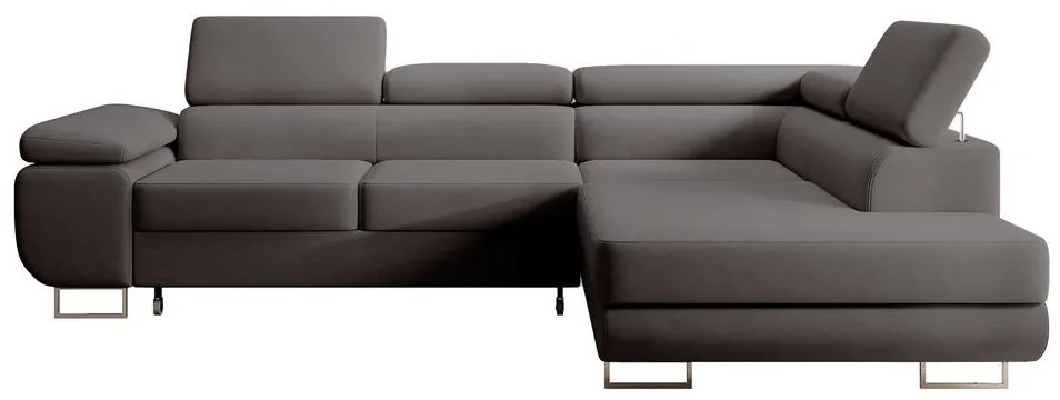 Sarokkanapé Stiletto (J) (világos szürkés fekete + ezüst). 1099707