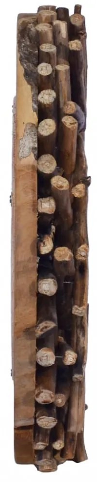 vidaXL kör alakú tíkfa falitükör 40 cm