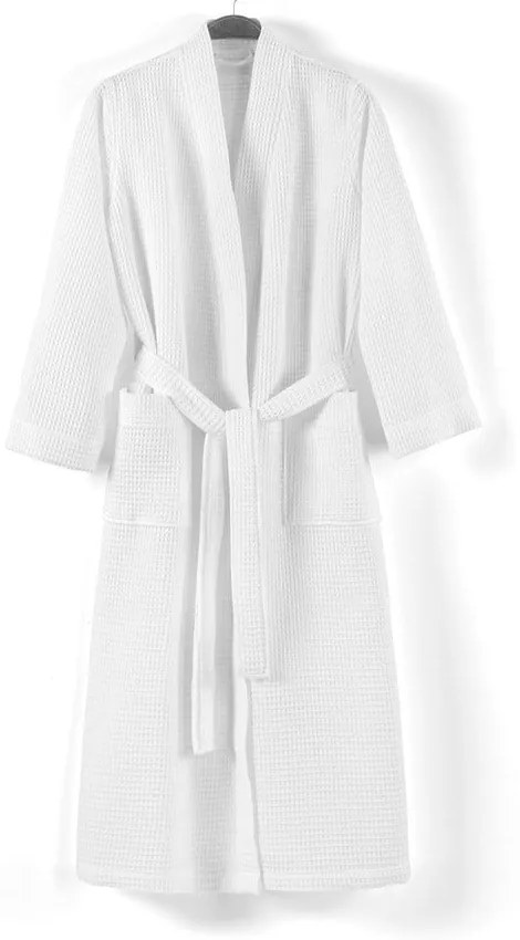 Fehér pamut fürdőköpeny S Mia Waffle - Foutastic