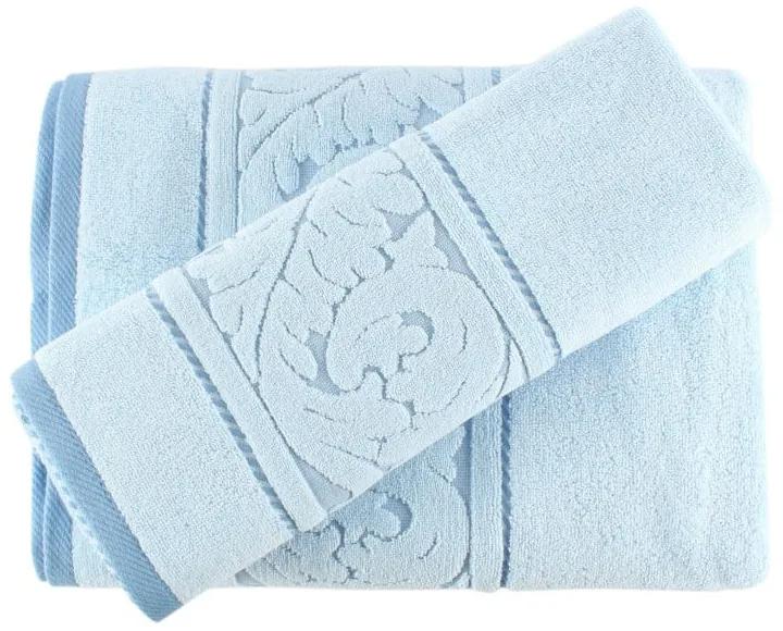 Sultan kék kéztörlő és fürdőlepedő szett - Confetti