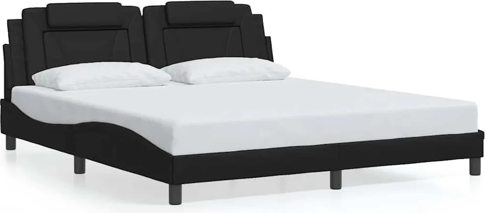 vidaXL fekete műbőr ágykeret Viana matrac nélkül 180x200 cm